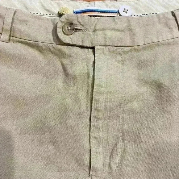 Peter Millar Seaside collection Men’s Khaki Shorts Size 38 Linen Silk Casual - Picture 3 of 5